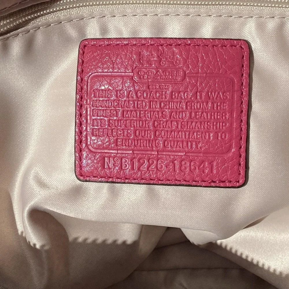 Coach Madison Lindsey Satchel 18641 Pink Ruby Leather Shoulder Bag